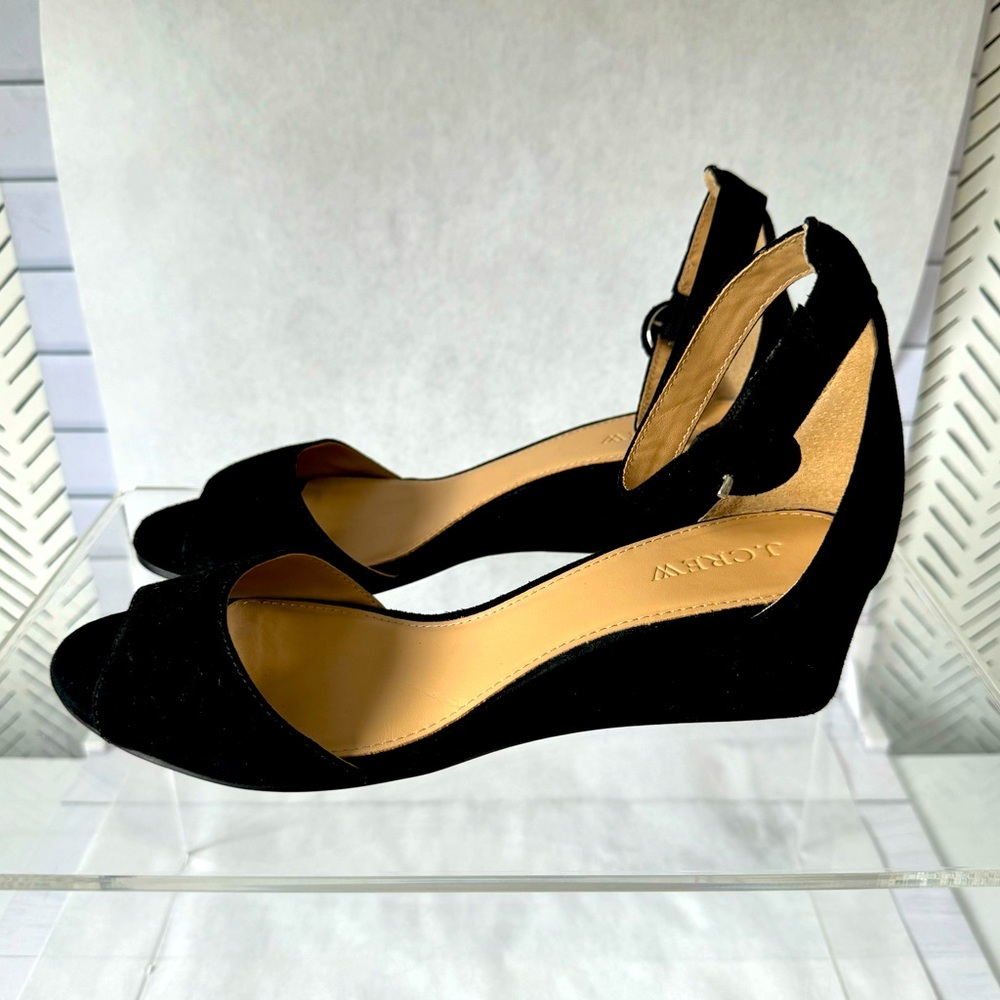 JCREW Suede Heels with Ankle Straps, Size 8